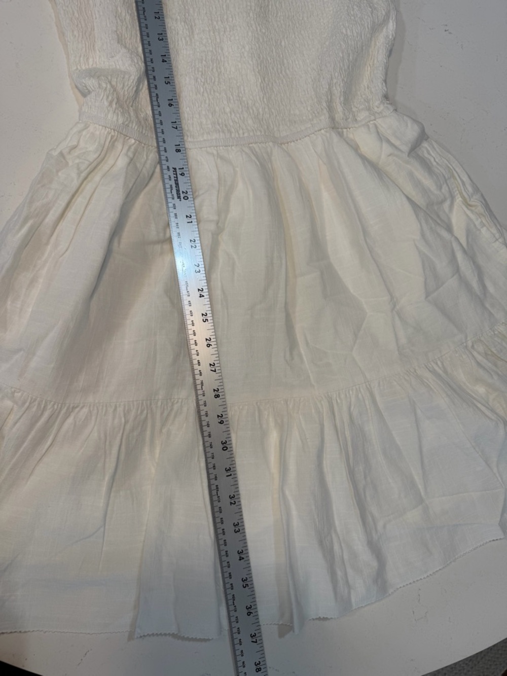 Universal Thread Cream Smocked Textured Dress - Picture 5 of 5